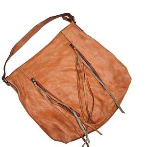 Kiko Leather Hobo Bag Tassel Zipper Fringe Detailing Autumn Boho Chic Festival